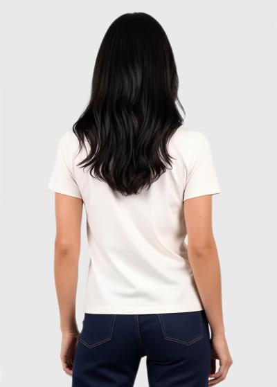 Delilah beige women's t-shirt - back