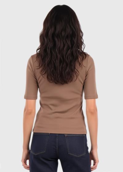 Tiana light brown women's t-shirt - back