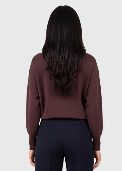 Adelaide brown sweater with pearls - back