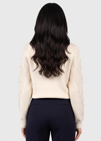 Abigail white women's sweater - back