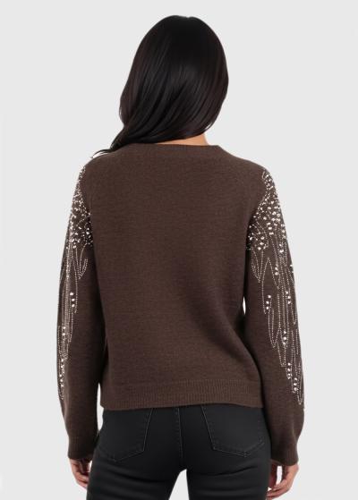 Abigail brown women's sweater - back