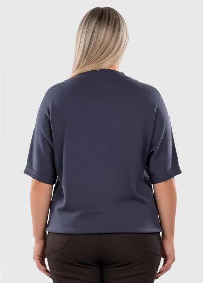 Kaya dark grey sweater with pearls - back