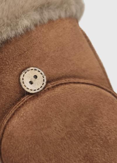 Elizabeth brown fur inserts gloves - back