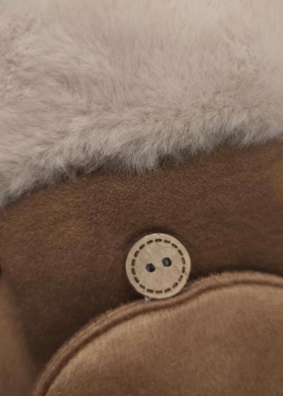 Elizabeth brown fur inserts gloves - back