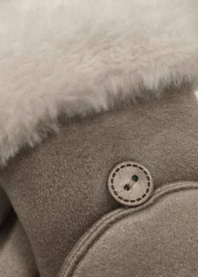 Elizabeth beige fur inserts gloves - back