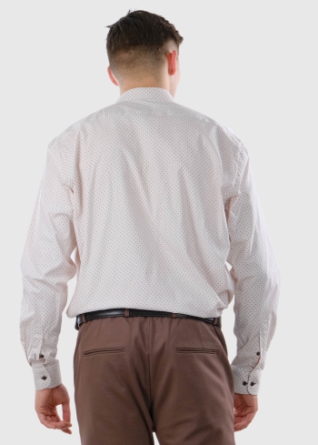 Classic Fit bēšs vīriešu krekls ar printu - back
