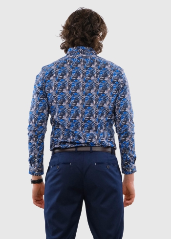 Nicola Slim Fit vīriešu krekls ar rakstu - back
