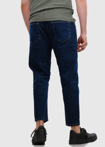 Salvo Slim Fit dark blue mens jeans - back