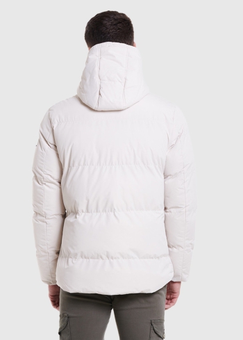 Pippo white short hooded jacket - back
