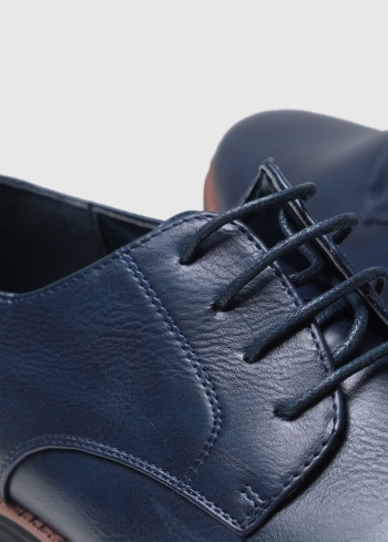 Elvio dark blue mens lace-up shoes - back