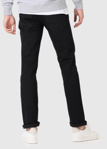 Slim Fit melni vīriešu džinsi ar kabatām - back