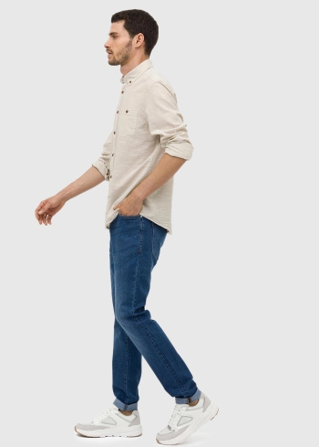 Slim Fit blue mens jeans - back
