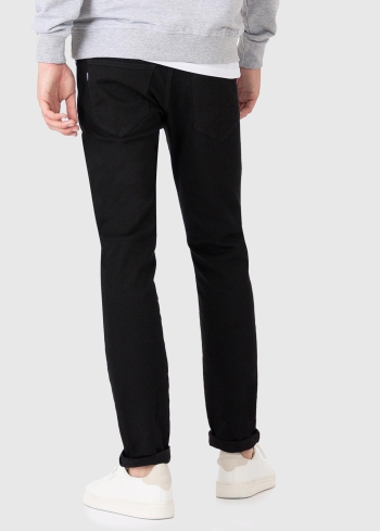 Slim Fit black mens jeans - back