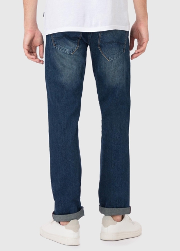 Slim Fit blue mens jeans - back
