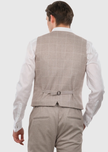 Filiberto beige classic checkered vest - back