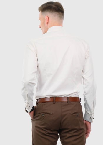 Slim Fit white mens shirt - back