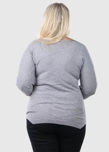 Federica Plus Size grey sweater - back