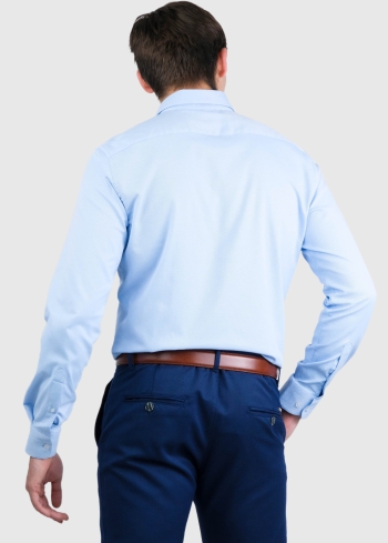 Classic голубая мужская рубашка Большого размера - back