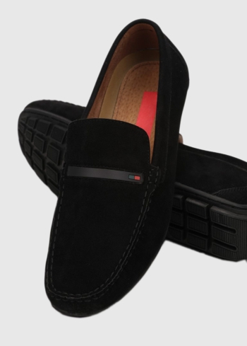 Massimo melni mokasīni ar plakanu zoli - back