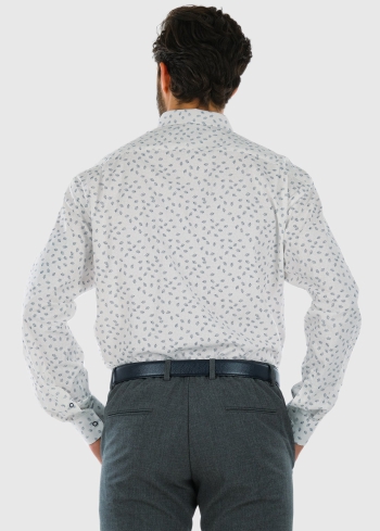 Classic Balts vīriešu krekls ar rakstu - back