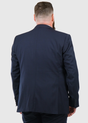 Manuel Regular Fit Lielo izmēru tum&scaron;i zils vīrie&scaron;u uzvalks - back