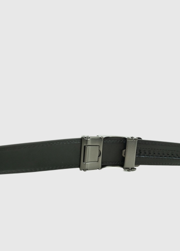 Nicodemo dark brown metal buckles leather belt - back