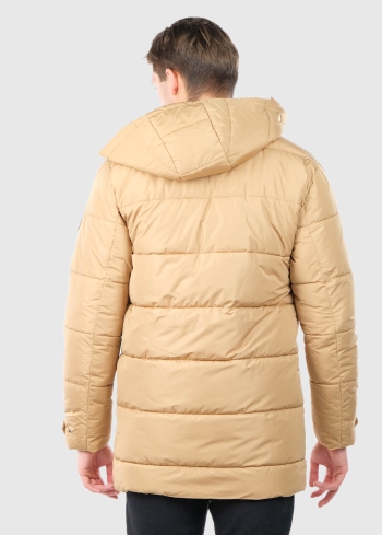 Lelio light brown mens parka - back