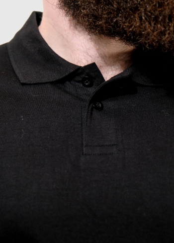 Enrico Lielo izmēru melns vīriešu polo t-krekls - back