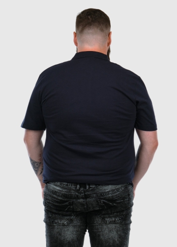 Enrico Lielo izmēru tum&scaron;i zils vīrie&scaron;u polo t-krekls - back