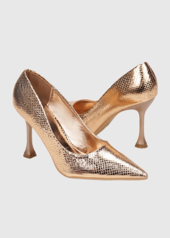 Alfonsina gold high heeled shoes - back