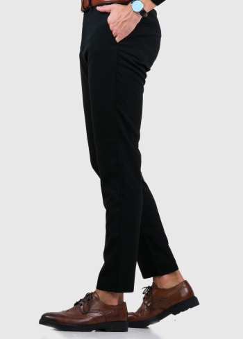 Amato black men's pants with pockets - back