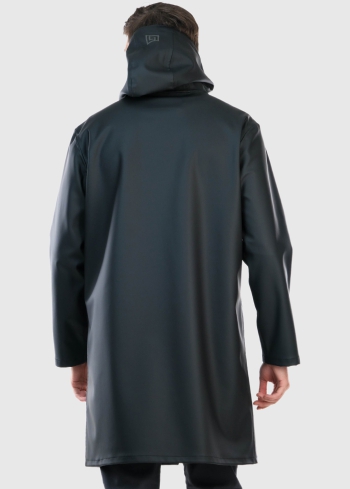 Loreto black men's raincoat - back