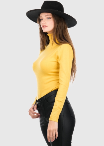 Perla желтая женская водолазка - back
