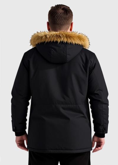 Romualdo black jacket with patch pockets - back