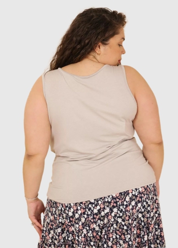 Alessa Plus Size grey women's top - back
