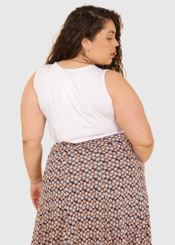Alessa Plus Size white women's top - back