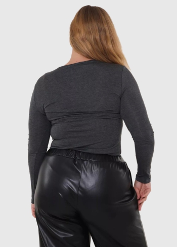 Agrippina Plus Size dark grey longsleeve - back