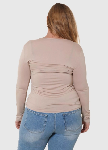Agrippina Plus Size beige longsleeve - back