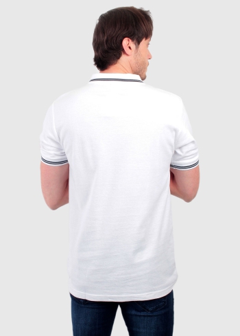 Fausto balts vīriešu polo krekls - back