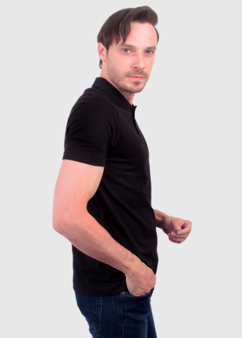 Enrico melns vīriešu polo krekls - back