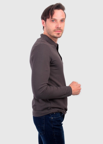 Vincenzo dark grey men's polo T-shirt - back