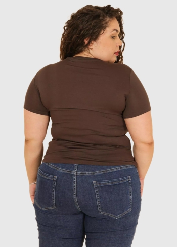 Ada Plus Size brown t-shirt - back
