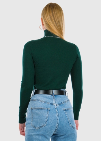 Perla зеленая женская водолазка - back