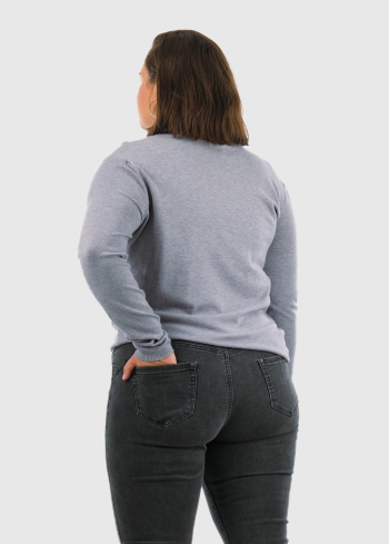 Eulalia Plus Size grey women's turtleneck - back