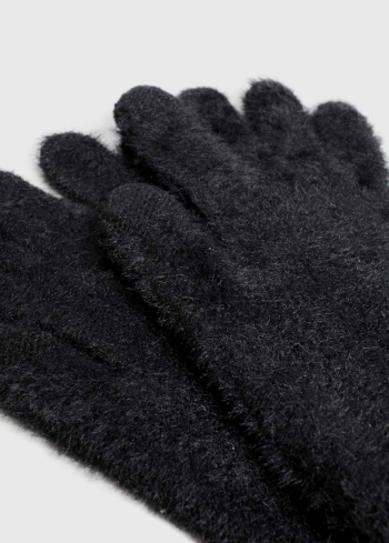 Daniela black warm women's gloves - back