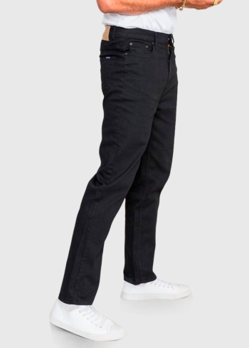 Amedeo Slim Fit Plus Size black men's jeans - back
