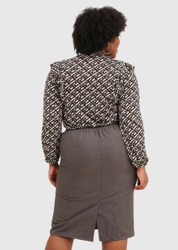 Antonella Plus Size khaki skirt - back