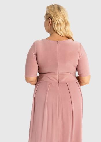 Arcelia Plus Size light pink short evening dress - back