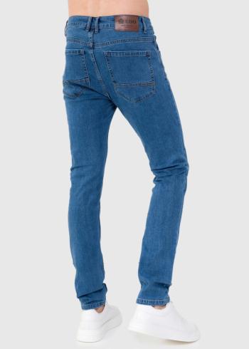 Slim Fit blue men's jeans with pockets - back