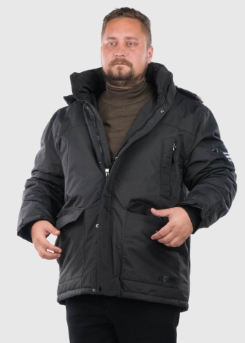 Giusi Plus Size черная мужская куртка с капюшоном